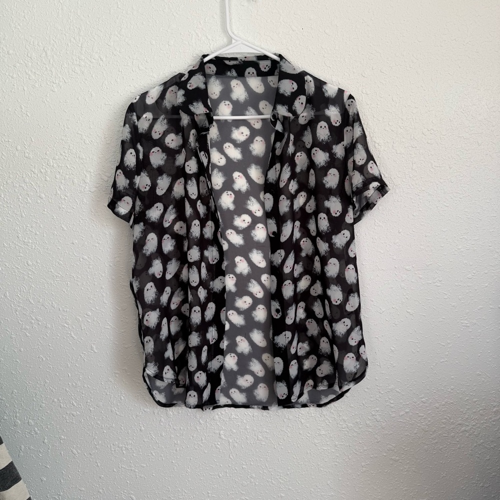 BlackMilk Ghosties Cute As A Button Shirt - Picture 3 of 6